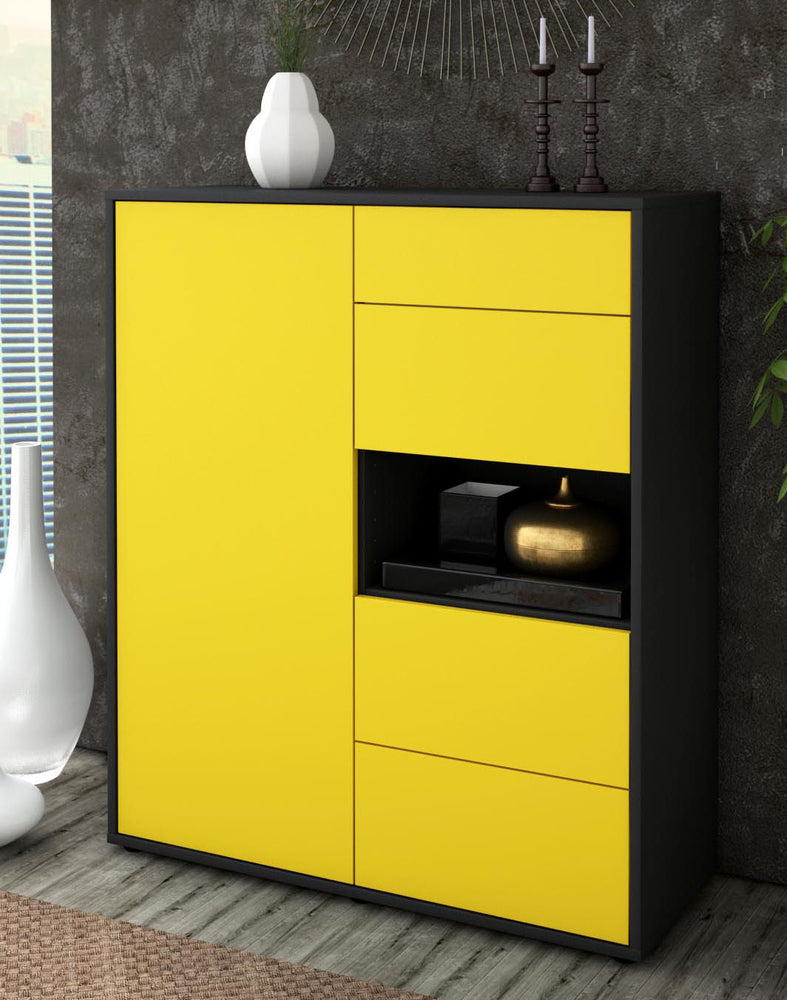 Highboard Larissa, Gelb Seite (92x108x35cm) - Dekati GmbH