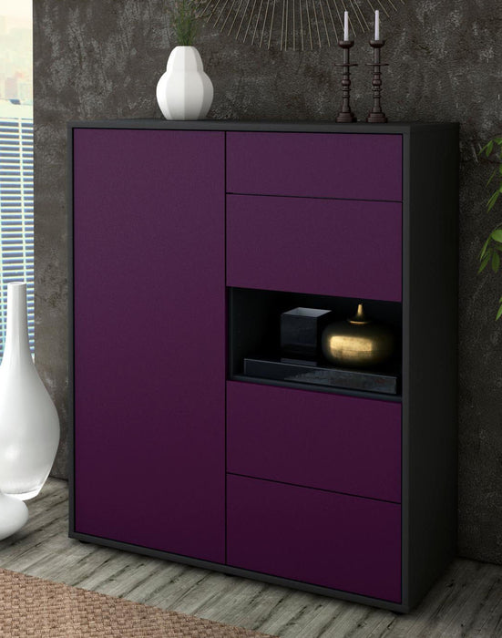 Highboard Larissa, Lila Seite (92x108x35cm) - Dekati GmbH