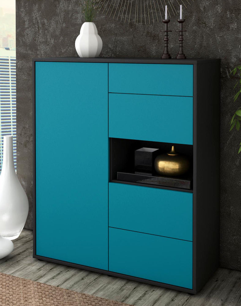 Highboard Larissa, Türkis Seite (92x108x35cm) - Dekati GmbH