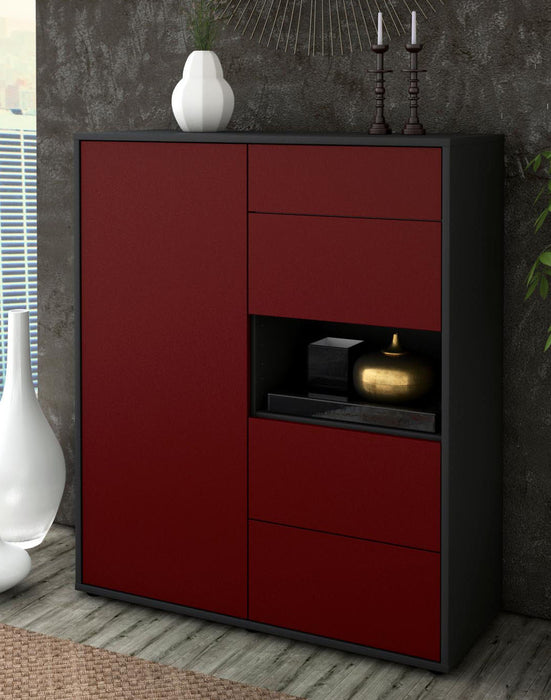 Highboard Larissa, Bordeaux Seite (92x108x35cm) - Dekati GmbH