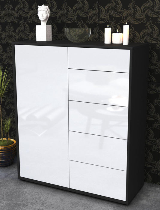 Highboard Laura, Weiß Seite (92x108x35cm) - Dekati GmbH