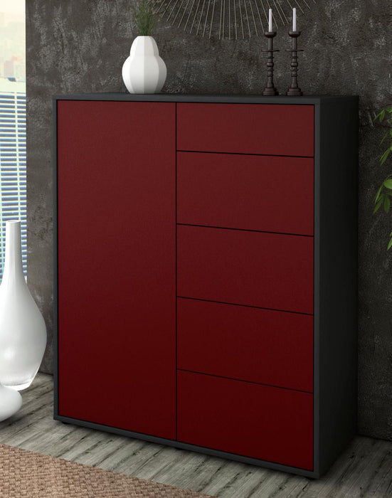 Highboard Laura, Bordeaux Seite (92x108x35cm) - Dekati GmbH