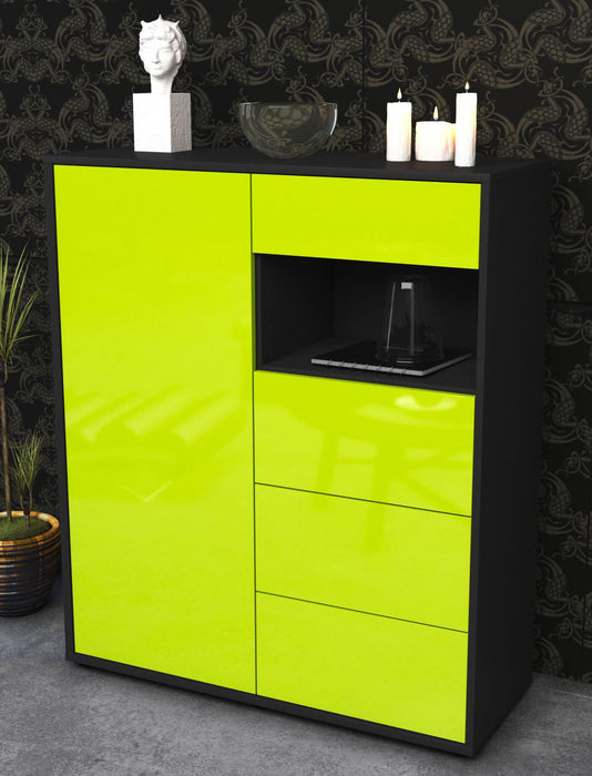 Highboard Lavinia, Grün Seite (92x108x35cm) - Dekati GmbH