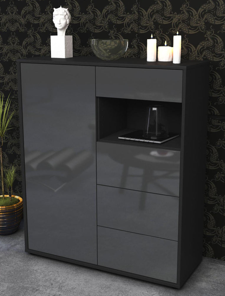 Highboard Lavinia, Grau Seite (92x108x35cm) - Dekati GmbH