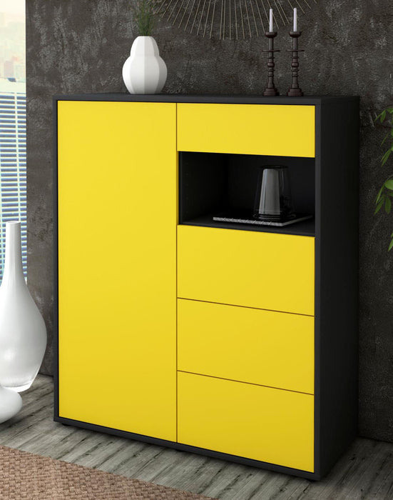 Highboard Lavinia, Gelb Seite (92x108x35cm) - Dekati GmbH