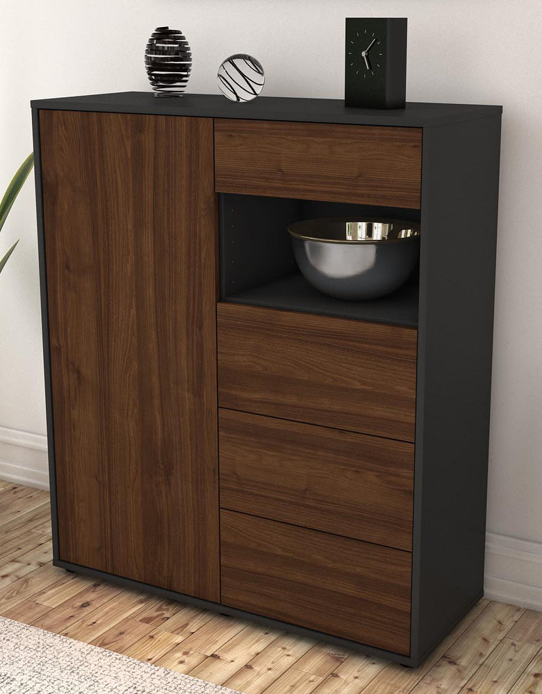 Highboard Lea, Walnuss Seite (92x108x35cm) - Dekati GmbH