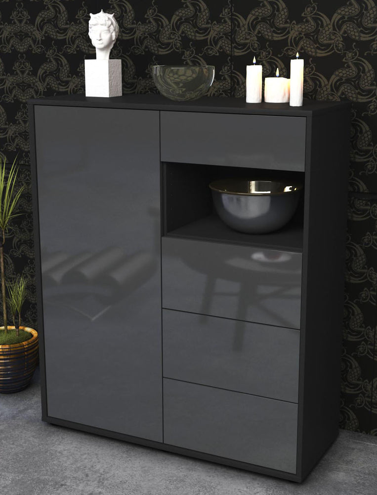 Highboard Lea, Grau Seite (92x108x35cm) - Dekati GmbH