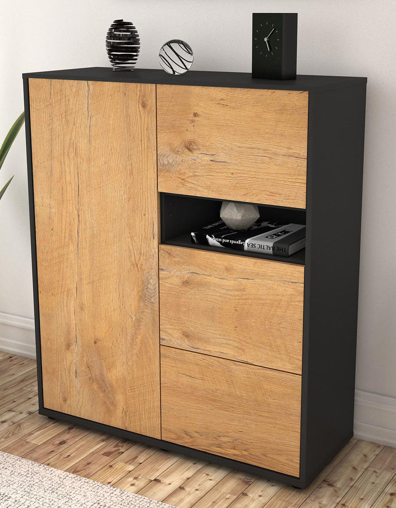 Highboard Leana, Eiche Seite (92x108x35cm) - Dekati GmbH