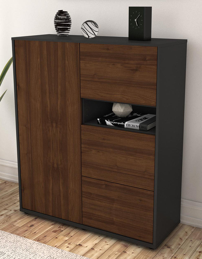 Highboard Leana, Walnuss Seite (92x108x35cm) - Dekati GmbH