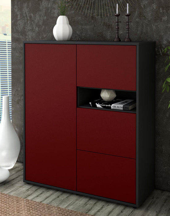 Highboard Leana, Bordeaux Seite (92x108x35cm) - Dekati GmbH