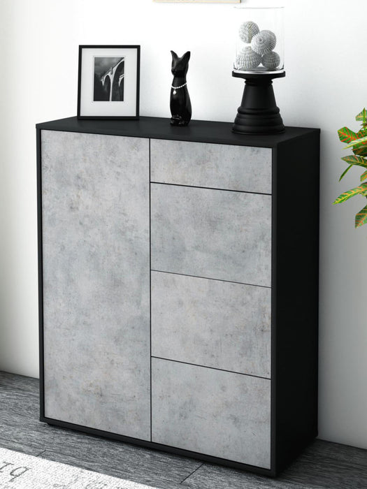 Highboard Lelia, Beton Seite (92x108x35cm) - Dekati GmbH