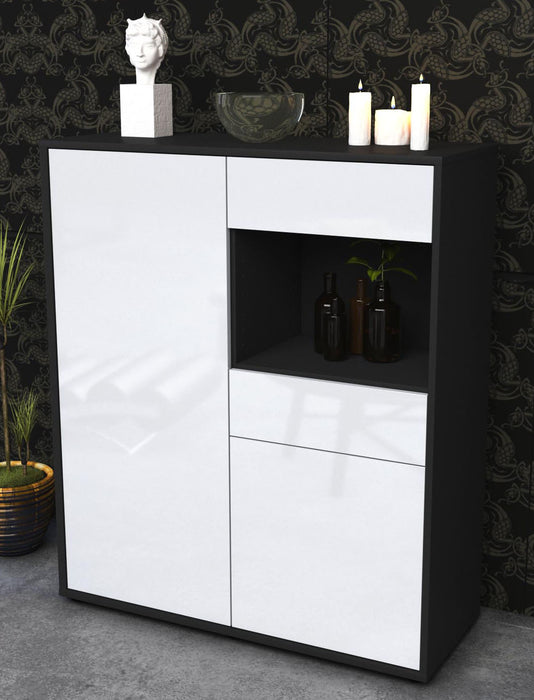 Highboard Leoni, Weiß Seite (92x108x35cm) - Dekati GmbH