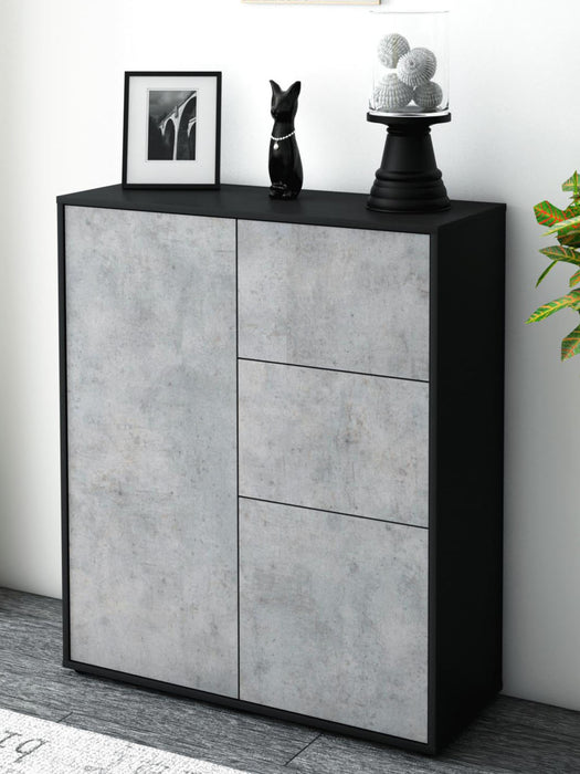 Highboard Letizia, Beton Seite (92x108x35cm) - Dekati GmbH