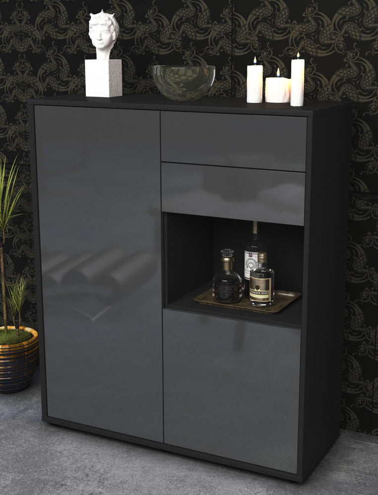 Highboard Lilia, Grau Seite (92x108x35cm) - Dekati GmbH