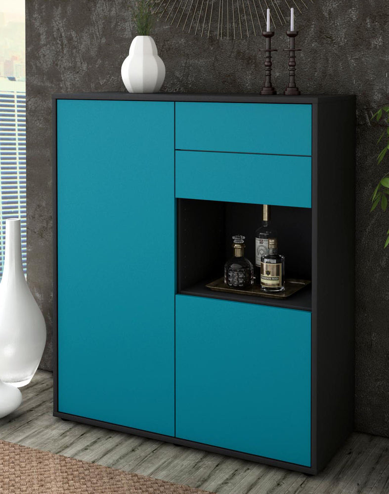 Highboard Lilia, Türkis Seite (92x108x35cm) - Dekati GmbH