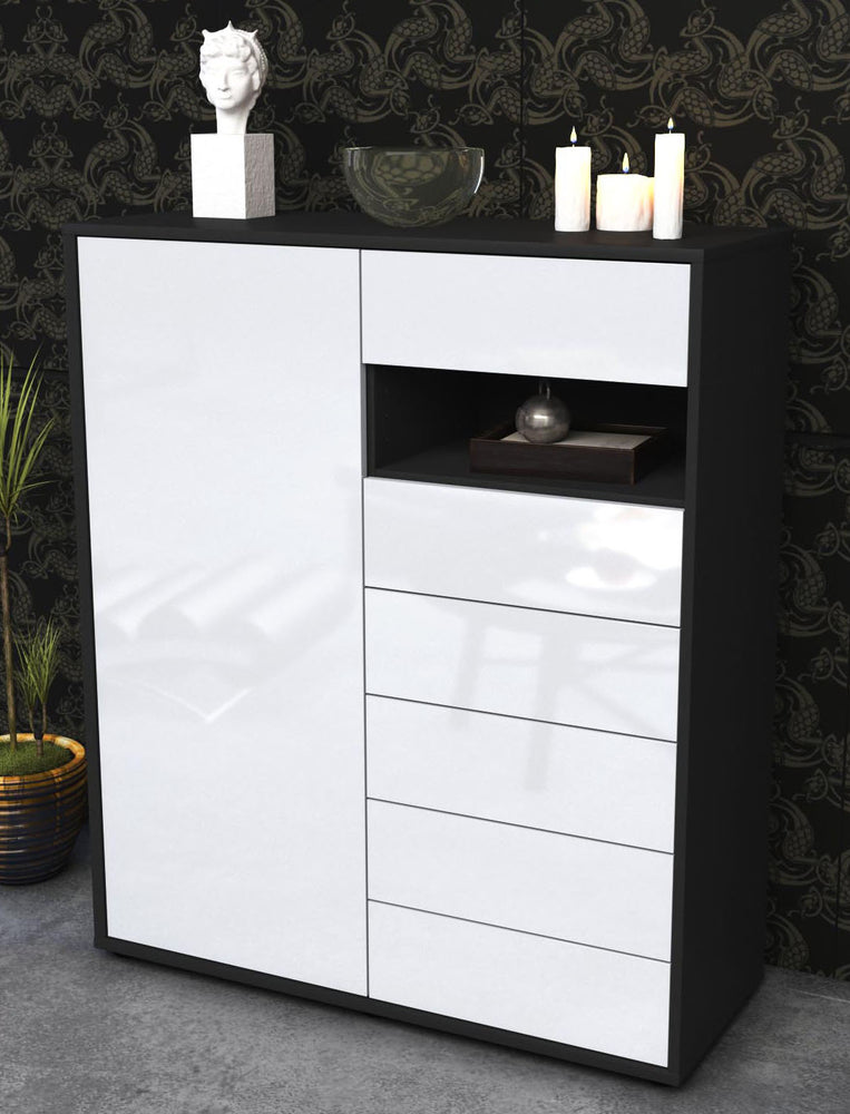 Highboard Lola, Weiß Seite (92x108x35cm) - Dekati GmbH