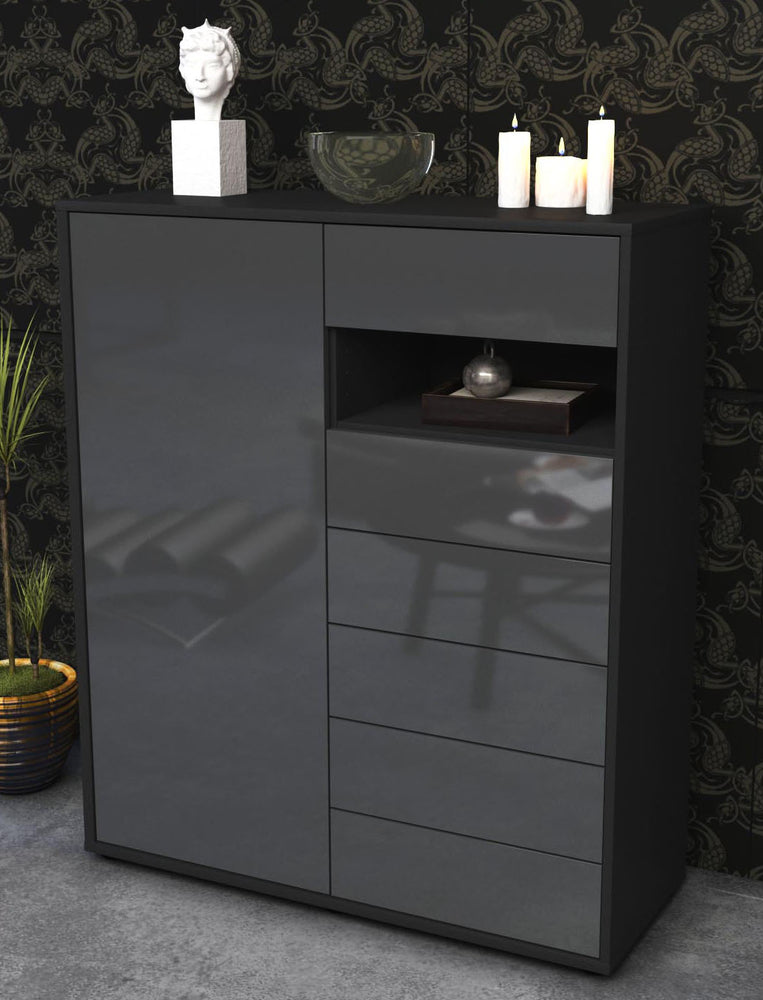 Highboard Lola, Grau Seite (92x108x35cm) - Dekati GmbH