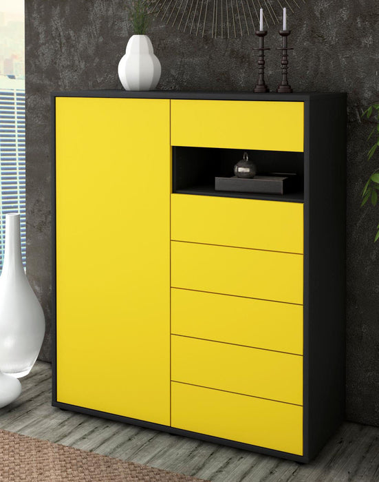 Highboard Lola, Gelb Seite (92x108x35cm) - Dekati GmbH