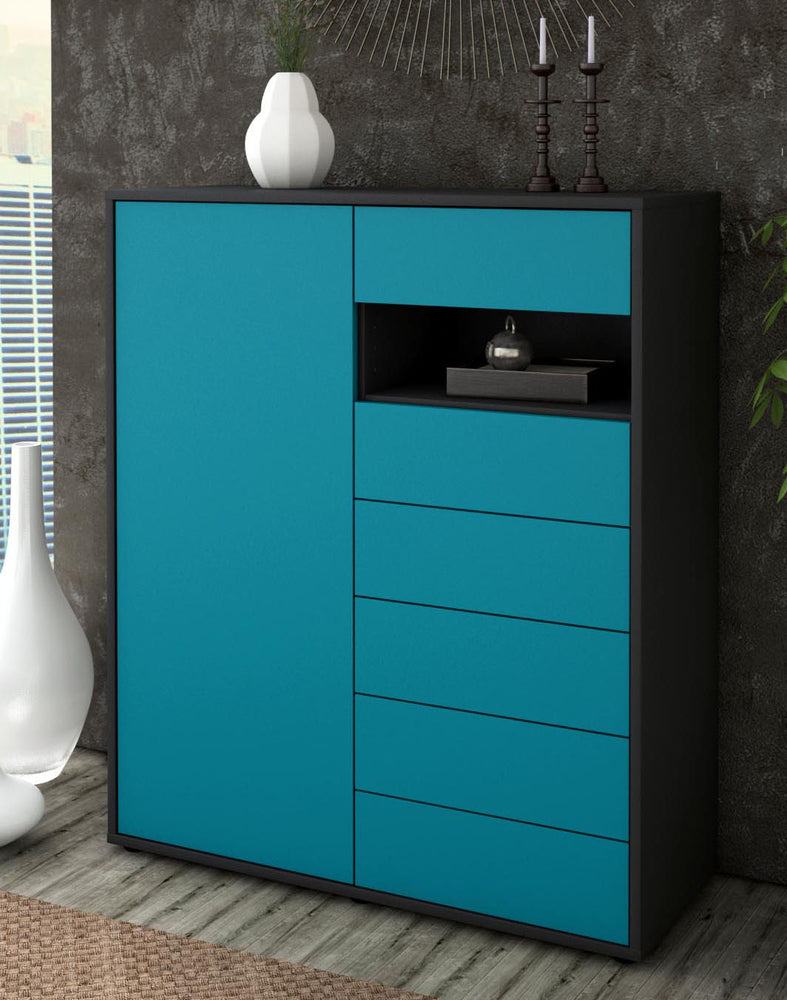 Highboard Lola, Türkis Seite (92x108x35cm) - Dekati GmbH