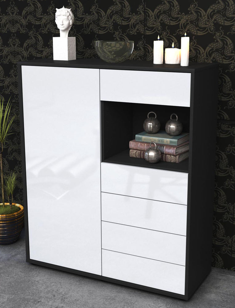 Highboard Loredana, Weiß Seite (92x108x35cm) - Dekati GmbH