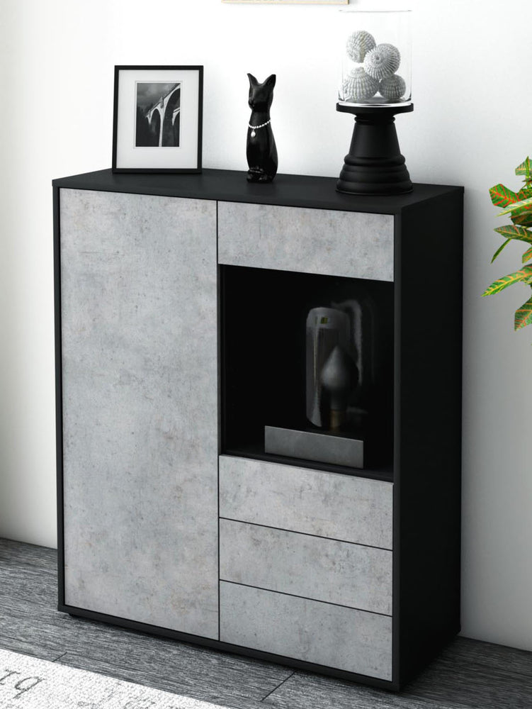 Highboard Lorella, Beton Seite (92x108x35cm) - Dekati GmbH