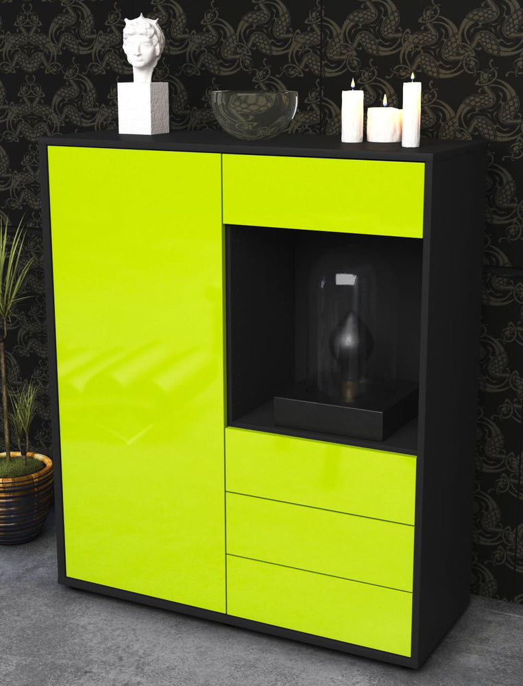 Highboard Lorella, Grün Seite (92x108x35cm) - Dekati GmbH