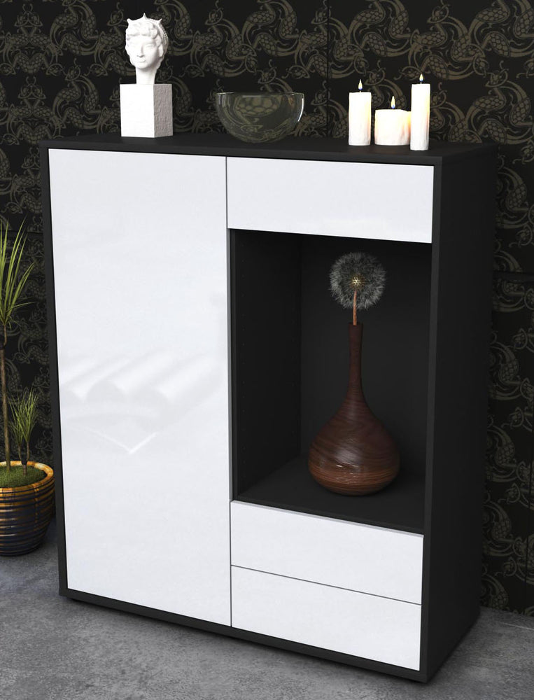 Highboard Lorena, Weiß Seite (92x108x35cm) - Dekati GmbH