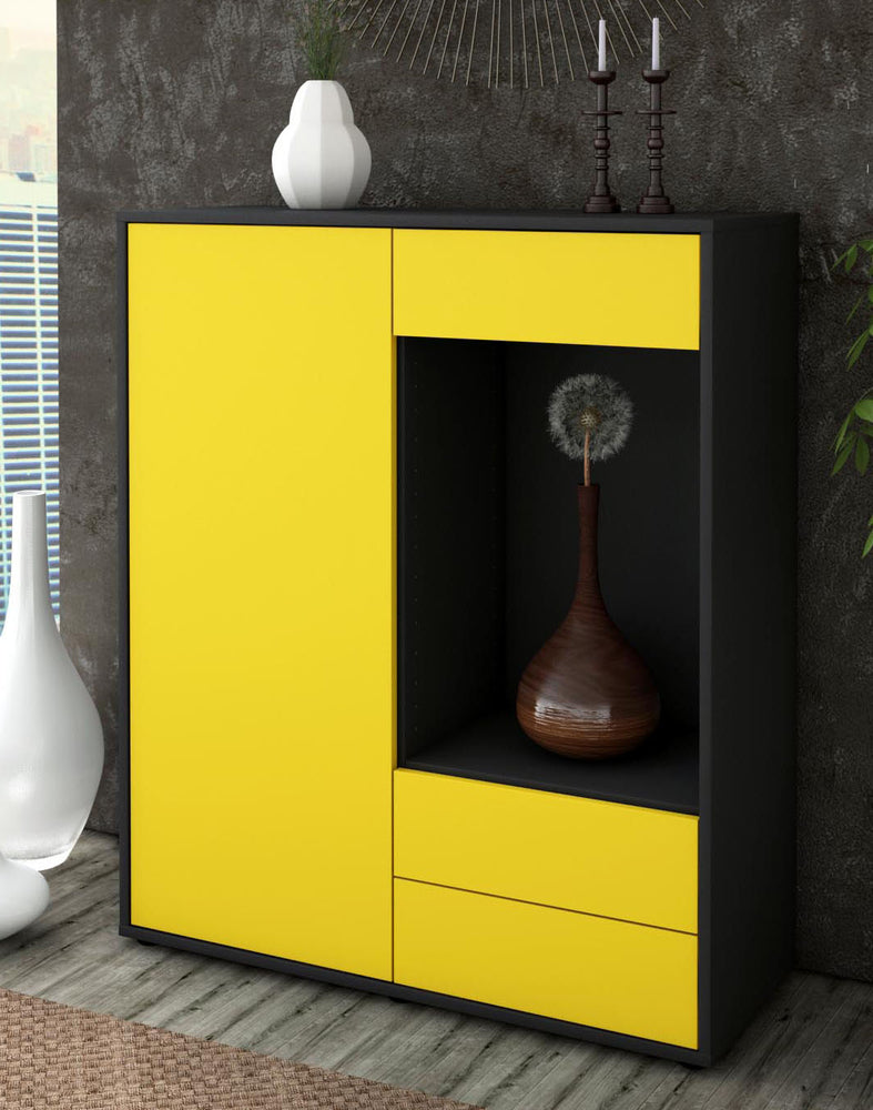 Highboard Lorena, Gelb Seite (92x108x35cm) - Dekati GmbH