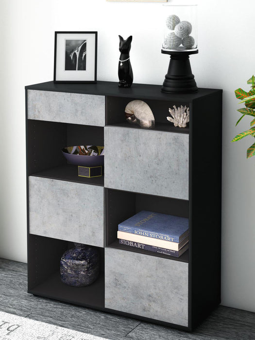 Highboard Zelinda, Beton Seite (92x108x35cm) - Dekati GmbH