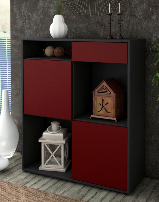 Highboard Luisa, Bordeaux Seite (92x108x35cm) - Dekati GmbH