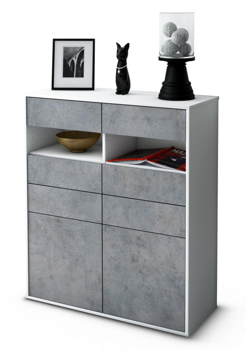 Highboard Jolina, Beton Studio (92x108x35cm) - Dekati GmbH