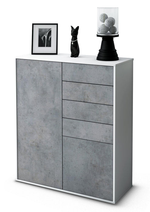 Highboard Leonora, Beton Studio (92x108x35cm) - Dekati GmbH