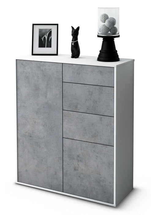 Highboard Linda, Beton Studio (92x108x35cm) - Dekati GmbH