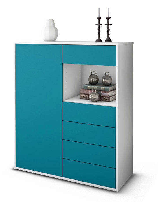 Highboard Loredana, Türkis Studio (92x108x35cm) - Dekati GmbH