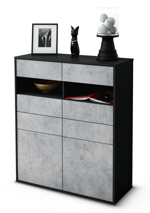 Highboard Jolina, Beton Studio (92x108x35cm) - Dekati GmbH