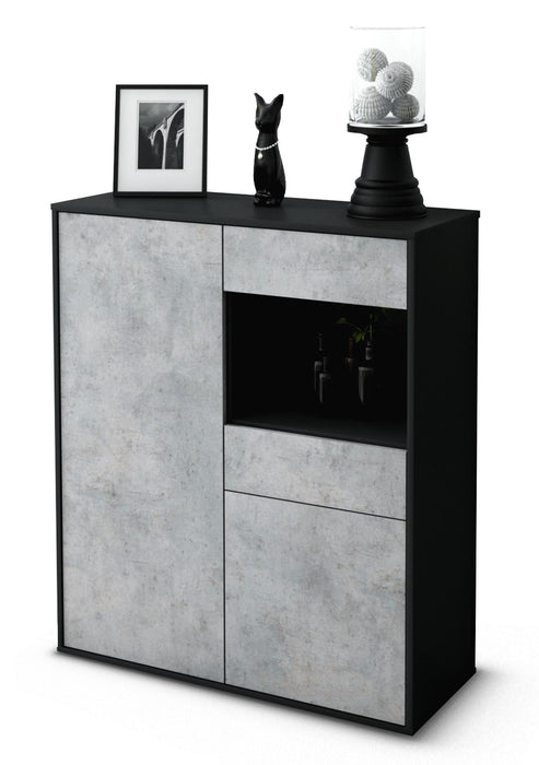 Highboard Leoni, Beton Studio (92x108x35cm) - Dekati GmbH