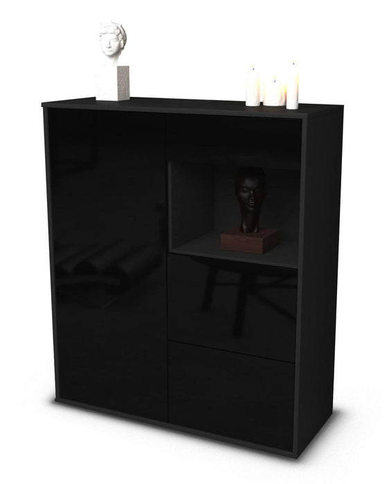 Highboard Lucia, Schwarz Studio (92x108x35cm) - Dekati GmbH