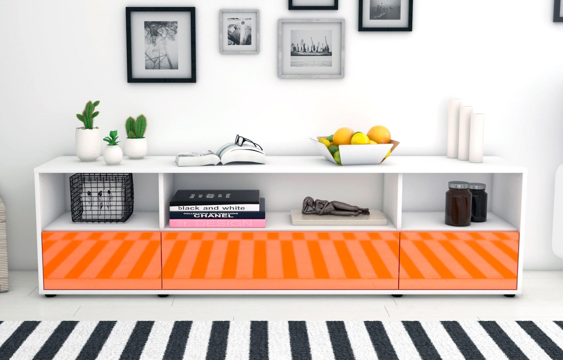 Lowboard Aurelia, Orange (180x49x35cm)