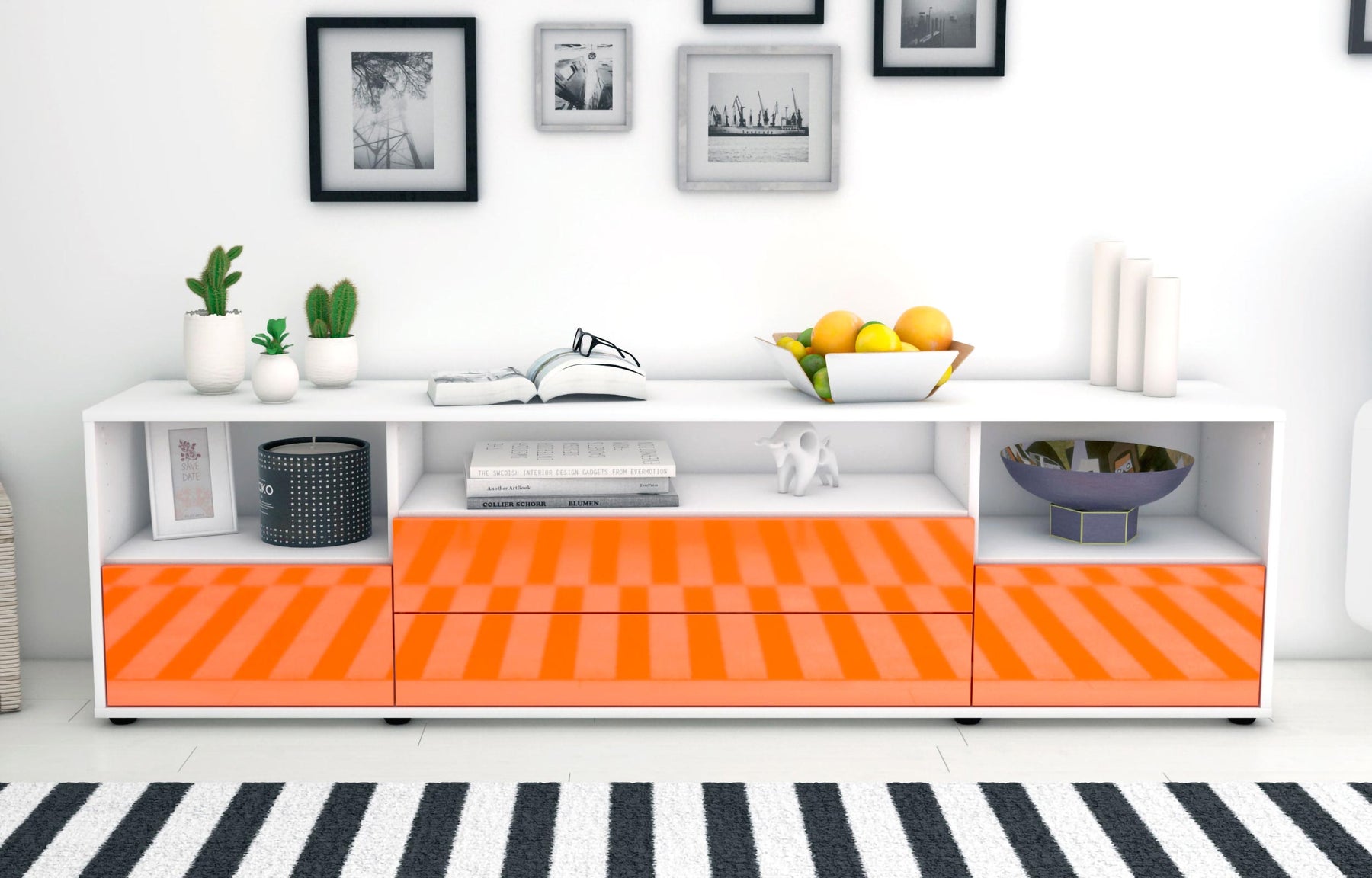 Lowboard Azula, Orange (180x49x35cm)