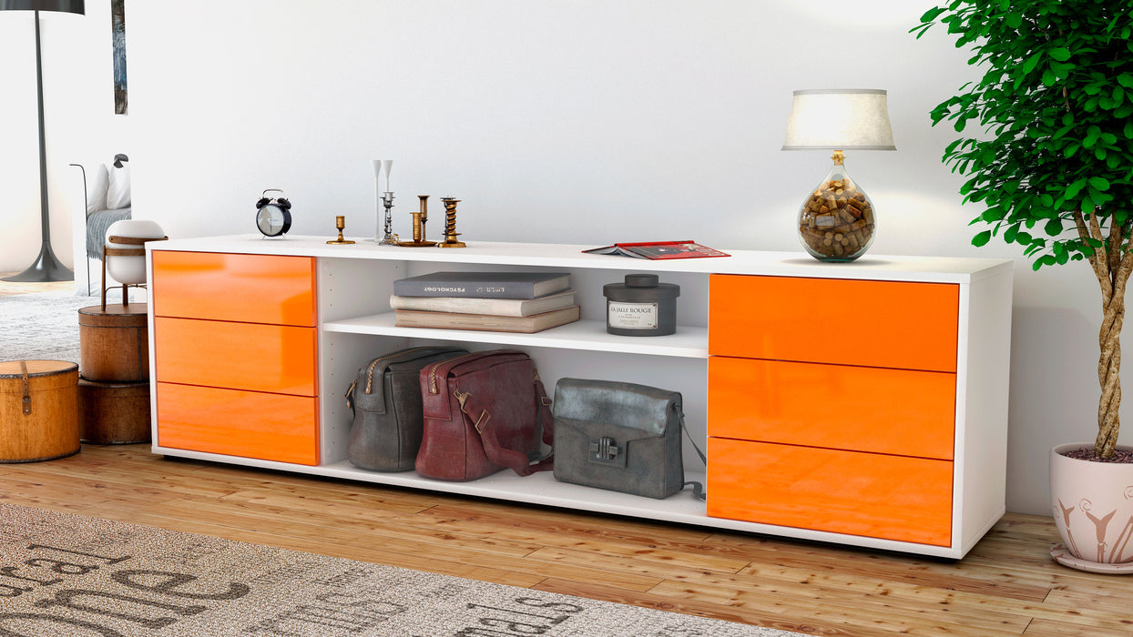 Lowboard Belinda, Orange (180x49x35cm)