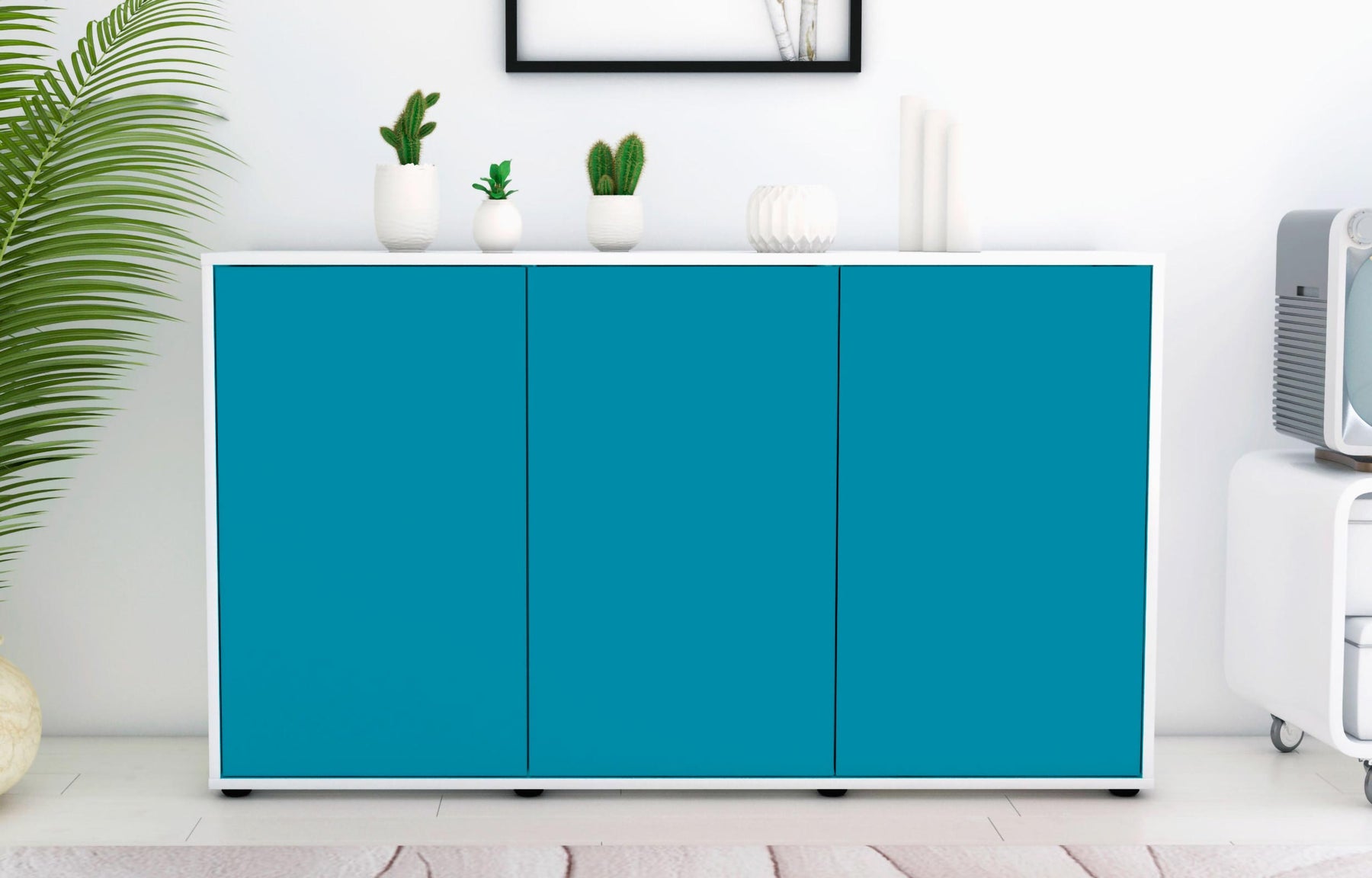 Sideboard Delia, Türkis (136x79x35cm)