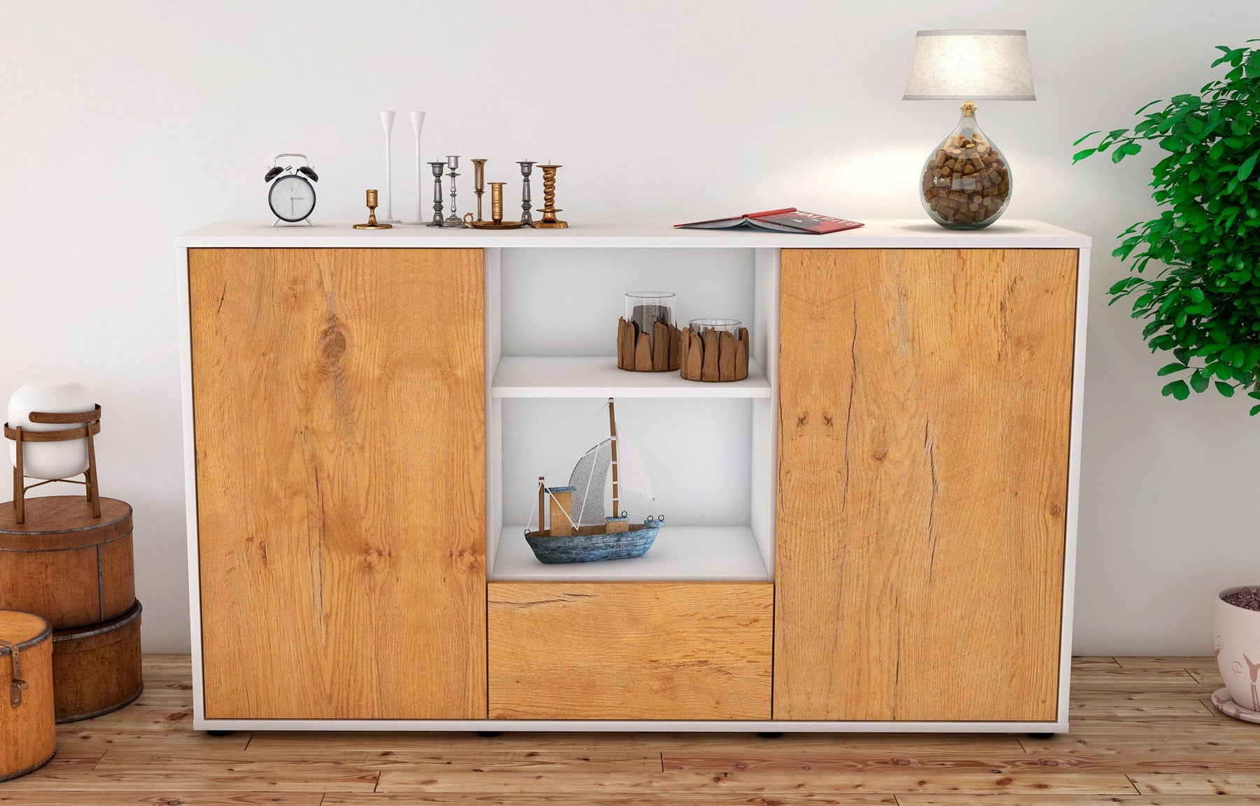 Sideboard Desideria, Eiche (136x79x35cm)