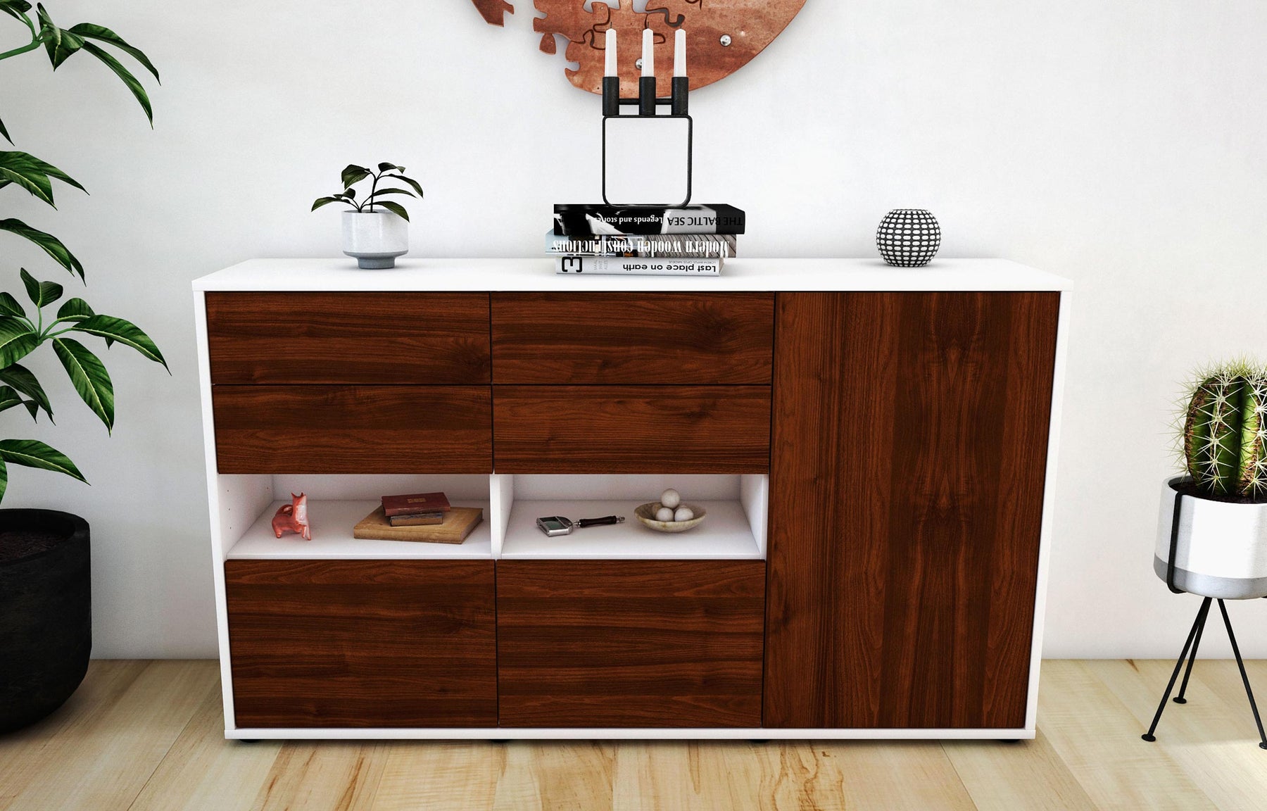 Sideboard Domi, Walnuss (136x79x35cm)