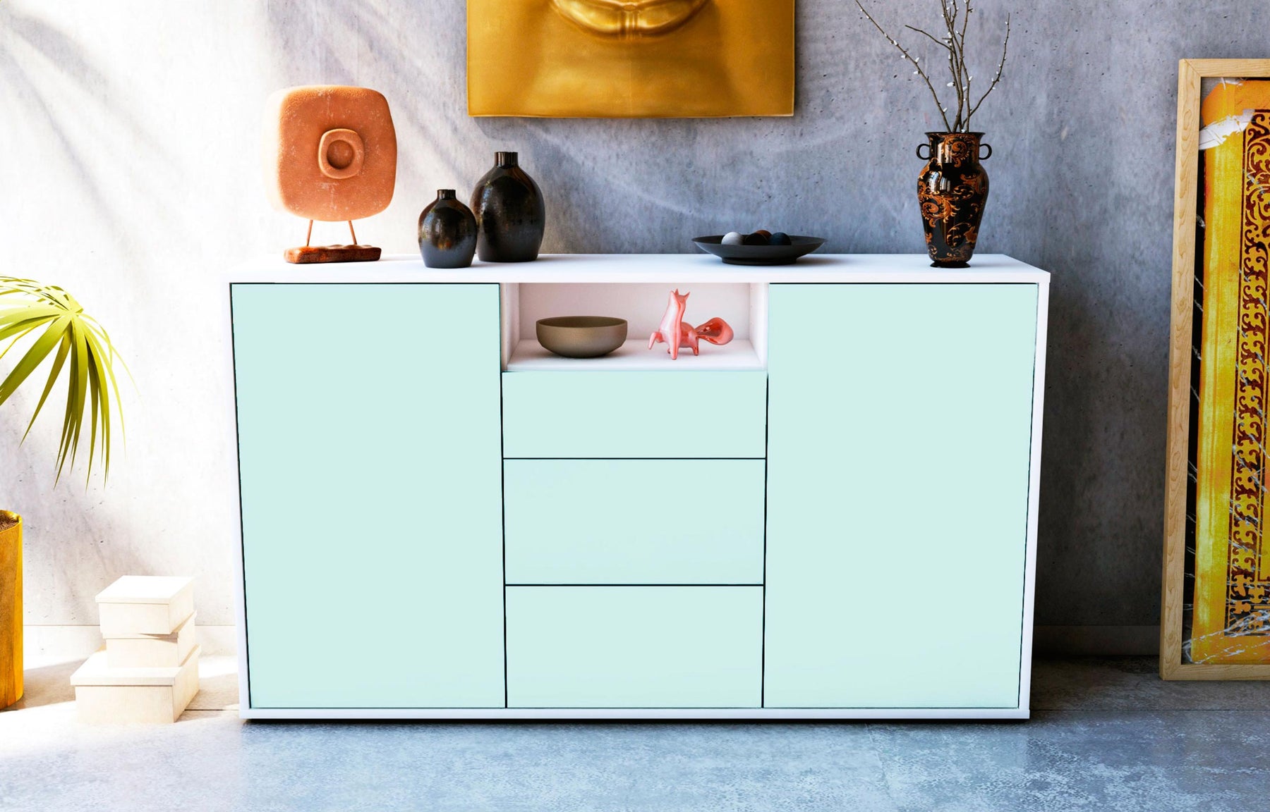 Sideboard Donnice, Mint (136x79x35cm)