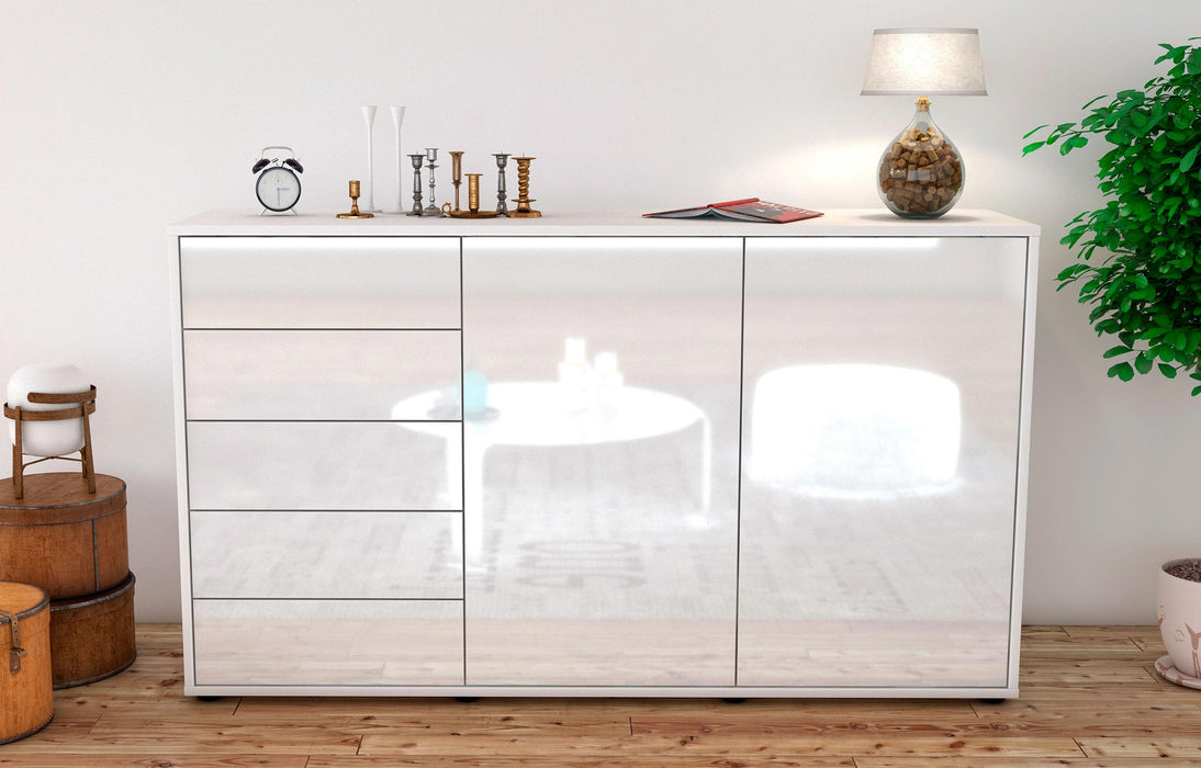 Sideboard Dorentina, Weiß (136x79x35cm)