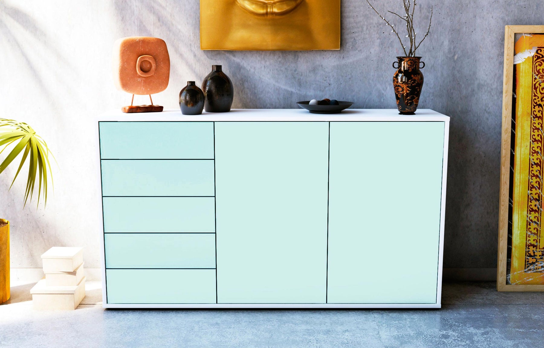 Sideboard Dorentina, Mint (136x79x35cm)