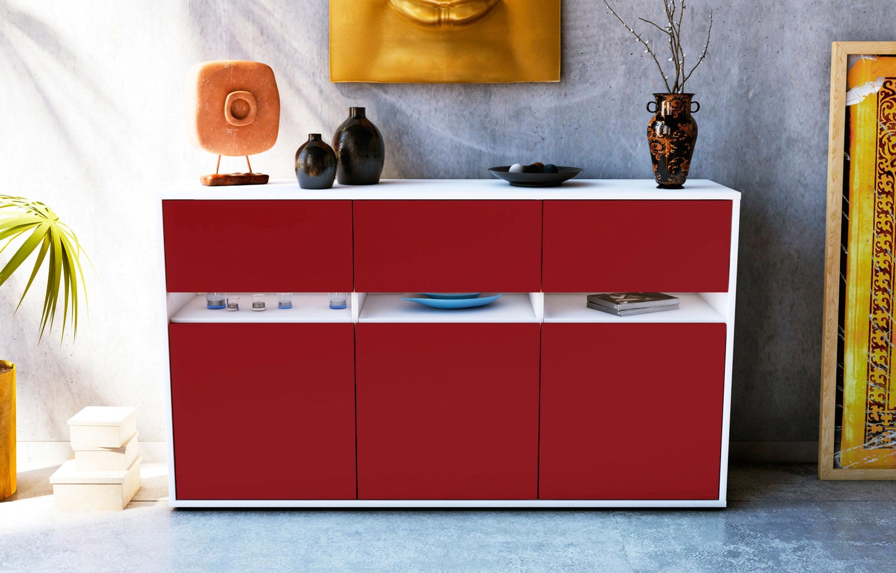 Sideboard Dorinde, Bordeaux (136x79x35cm)