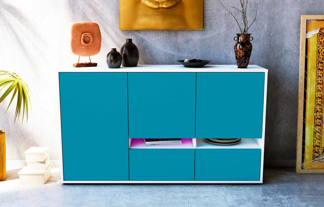 Sideboard Ebe, Türkis (136x79x35cm)