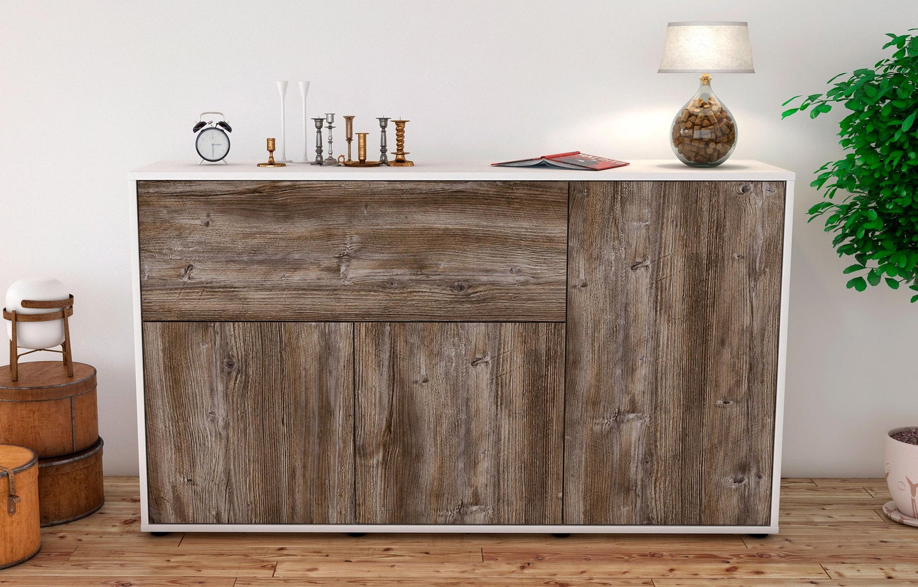 Sideboard Edera, Treibholz (136x79x35cm)