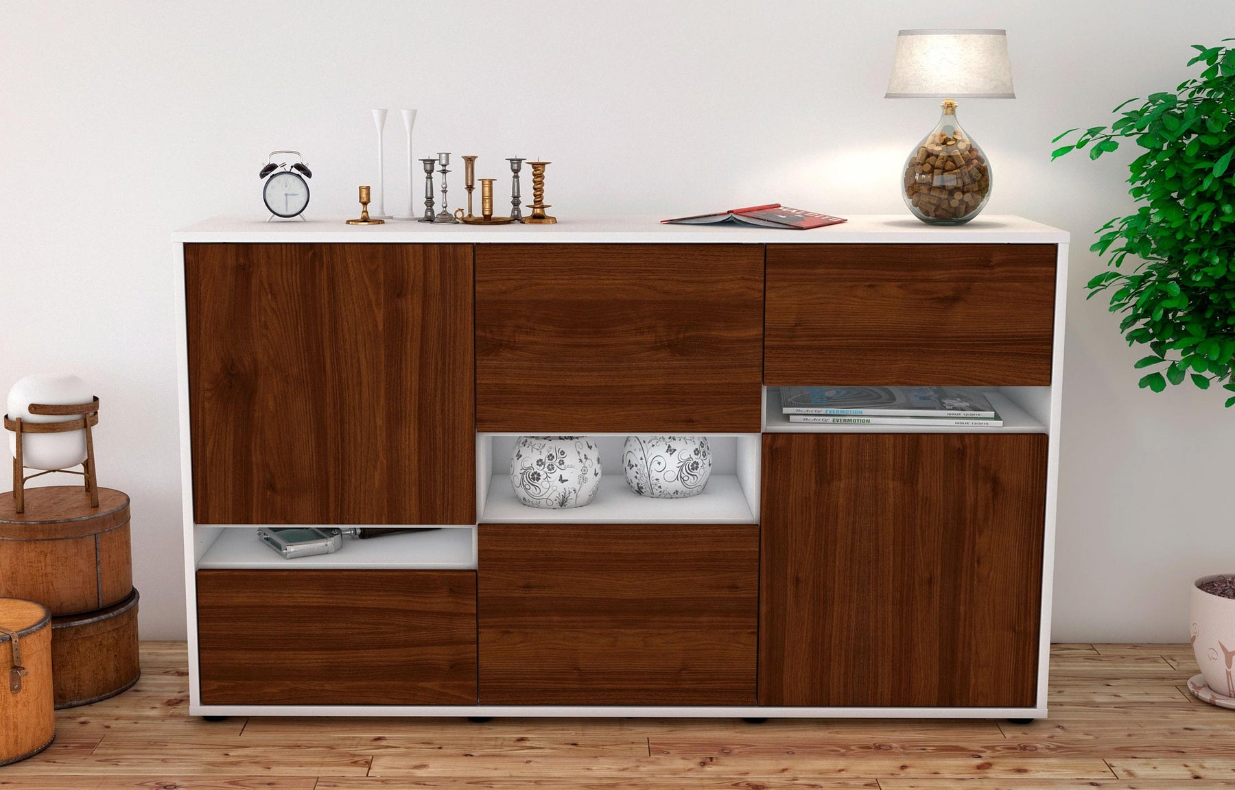 Sideboard Egizia, Walnuss (136x79x35cm)